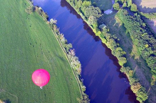 pink balloon in the air