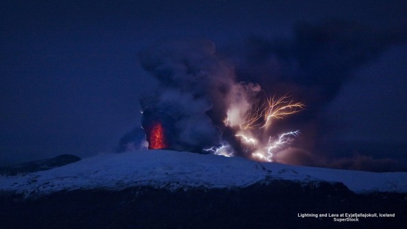 Lightning and Lava at Eyjafjallajokull, Iceland